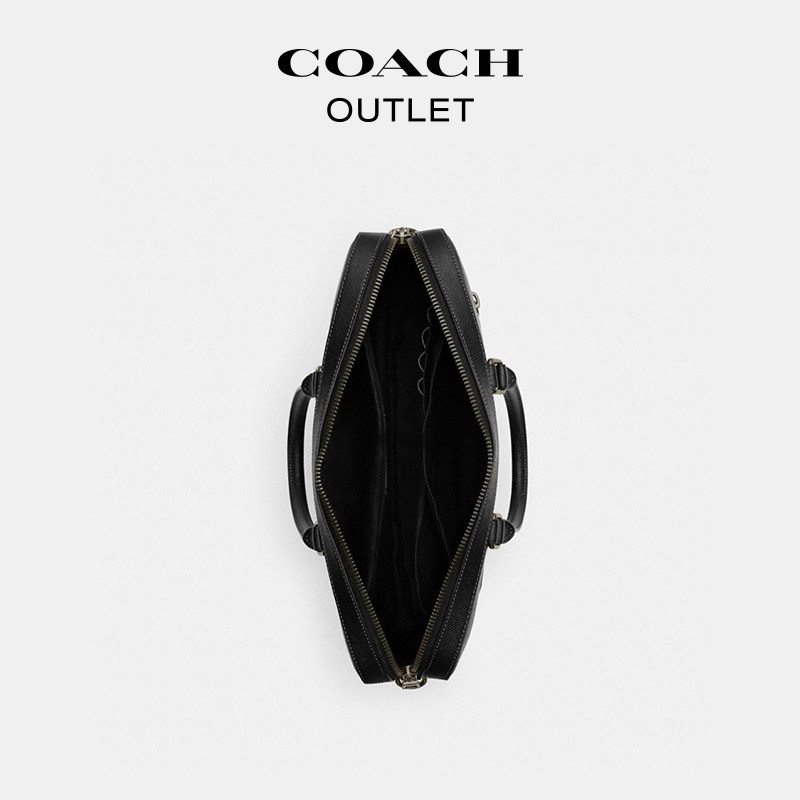 COACH/蔻驰奥莱男士黑色ETHAN纤巧型公文包商务