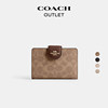 Coach Outlet Women's Presbyopia Medium Horn Zipper Wallet ID Bag Card Holder Coin Purse Portable