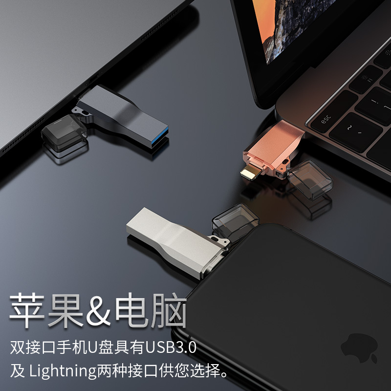 适用iphone13苹果OTG转接头外接U盘3.0转换器连接lightning转接头u盘转接口传输usb手机16g 64g 128g平板优盘 - 图2