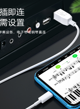 TYPE-C转b方口打印机midi键盘雅马哈电钢琴电子乐器罗兰鼓Midi数据线otg转接头适用苹果华为荣耀小米ipad安卓
