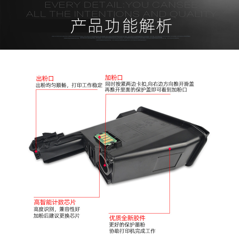 适用京瓷ECOSYS FS-1060DN打印机墨盒P1025/d硒鼓M1025PN粉盒FS-1025MFP碳粉FS-1125MFP墨粉筒M1025碳粉盒 - 图3