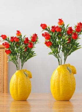金龙堂北欧现代风柠檬水果花瓶