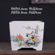 Purple sand flower pot large square bonsai pot painted sticker