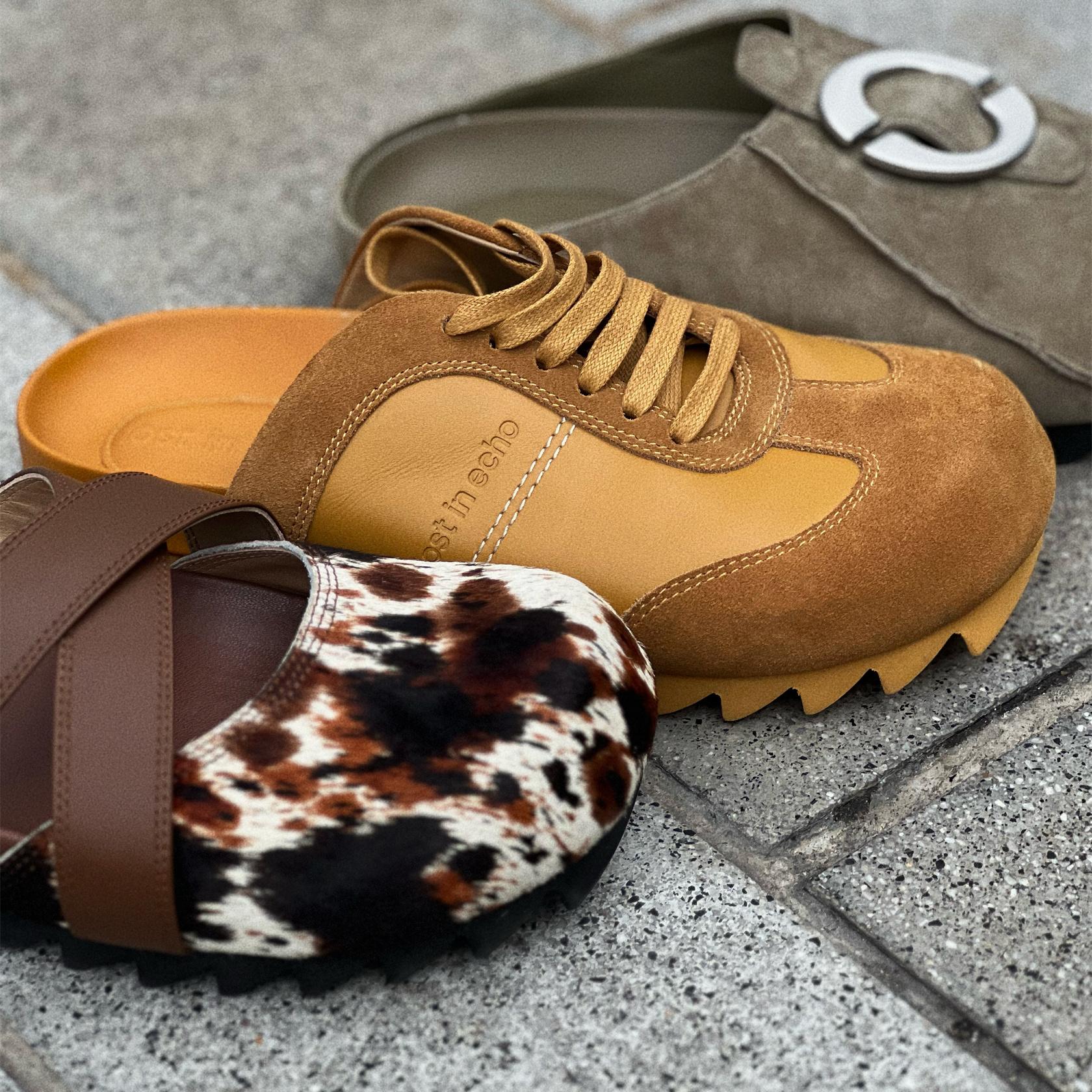 lost in echo 2024新款包头扣饰锯齿底勃肯拖鞋棕色百搭合集 - 图3