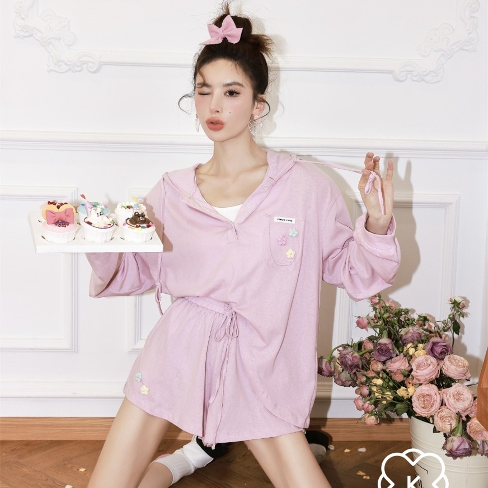 kroche官方授权糖果轻薄防晒小花 木兰设计师品牌集合专属店时尚套装