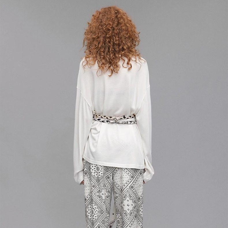 【折】Vena Label 天丝羊毛长袖上衣 复古腰果花印花针织休闲裤,淘宝优惠券,粉丝福利购,淘宝优惠卷