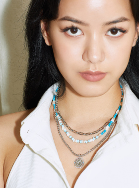 木兰 INCH EDITION 新款海的女儿天然绿松石项链轻奢小众复古链