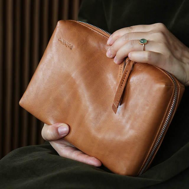 Jewelry bag ring extra large capacity head cowhide jewelry box