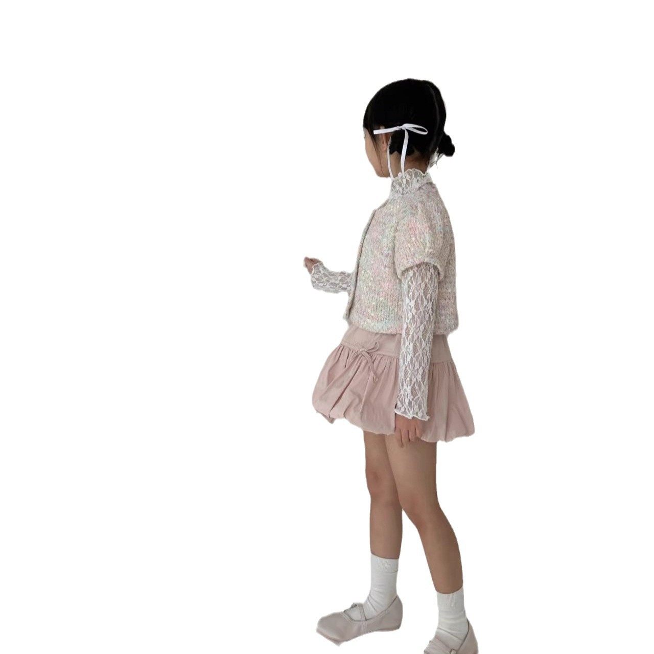 韩版童装25夏季新款女童可爱蝴蝶结花苞裙半身裙短裙子纯色百褶,淘宝优惠券,粉丝福利购,淘宝优惠卷