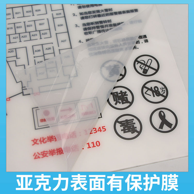 消防疏散示意图亚克力安全逃生指示牌制作学校宾馆酒店办公楼公寓-图2