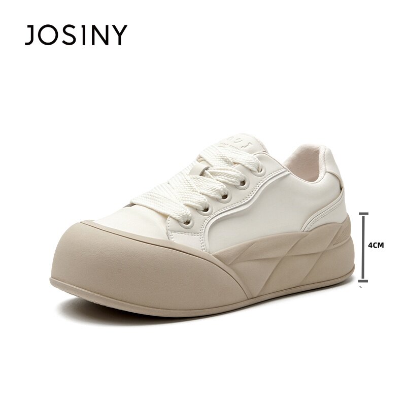 Josiny/卓诗尼法式玛丽珍鞋女透气通勤百搭网面单鞋老爹鞋小白鞋