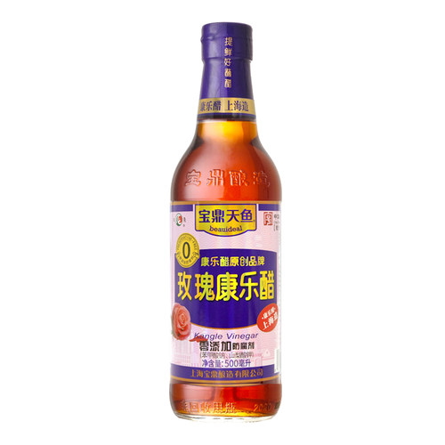 宝鼎天鱼玫瑰康乐醋500ml 纯粮酿造家用凉拌醋蘸醋醋饮玫瑰米醋 - 图3