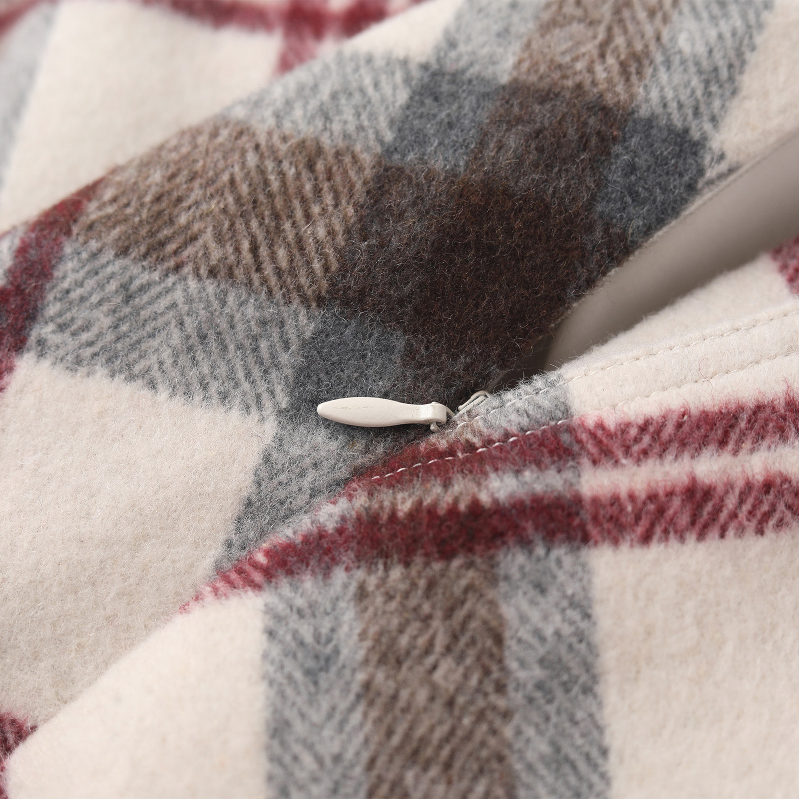 wana try绵羊毛A字半身裙节日感格纹带兜米白色裙子新款女装短裙,淘宝优惠券,粉丝福利购,淘宝优惠卷