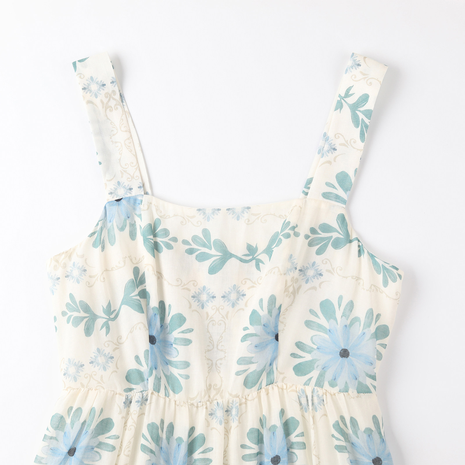 【明星同款】wana try苎麻连衣裙清新印花度假风吊带连衣裙女款,淘宝优惠券,粉丝福利购,淘宝优惠卷