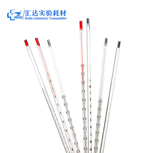 红液温度计实验室用棒式水银温度计工业/家用0-50/10-110/0-105/0-150/0-200/0-250/0-300物理化学实验温度表 - 图0