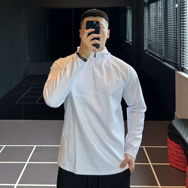 Sports outdoor semi-zipper hooded sweatshirt training quick-drying