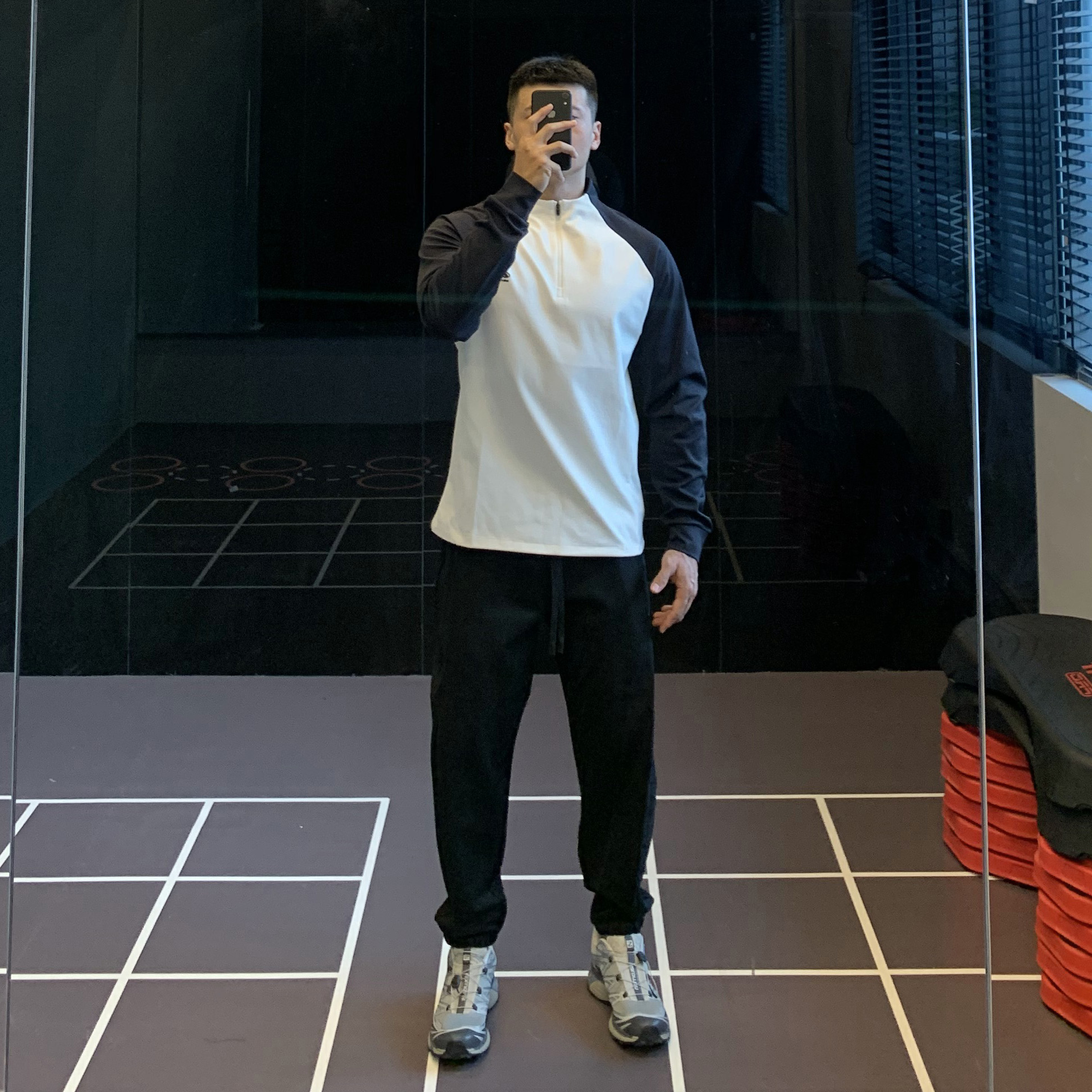 IRONTRAP半拉链速干运动t恤男士户外撞色长袖排汗健身衣服秋冬季 - 图3