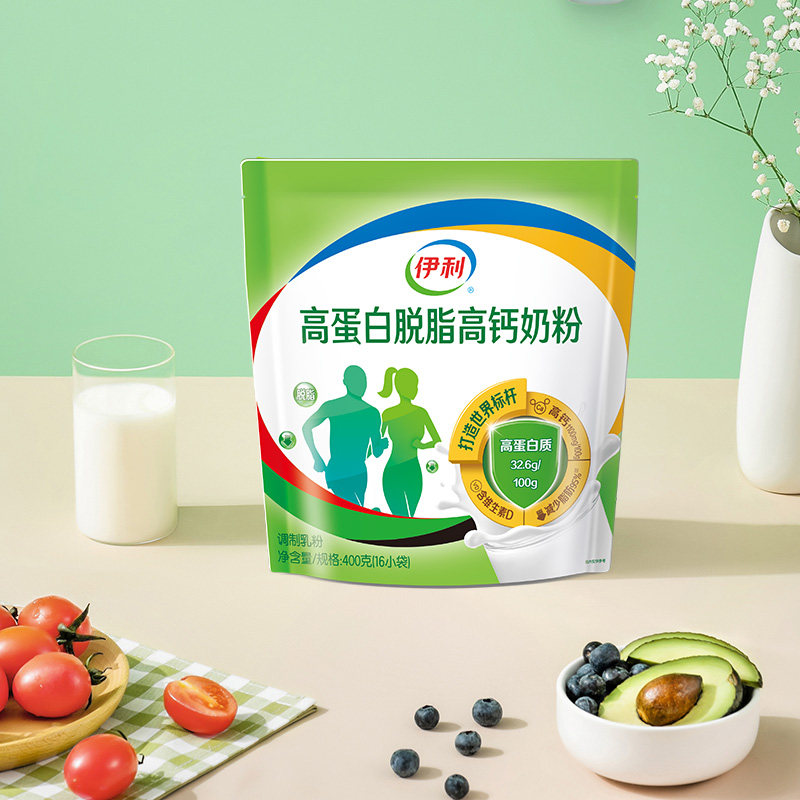 【旗舰店】伊利高蛋白高钙脱脂健身 伊利奶粉成人奶粉