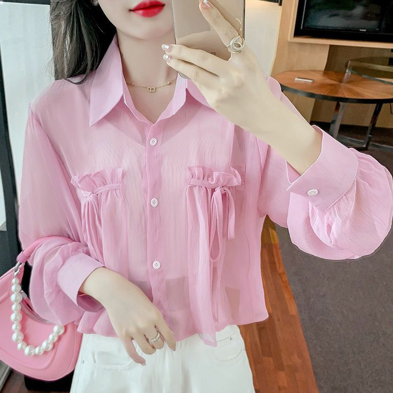  乾丝蕾丝衫/雪纺衫