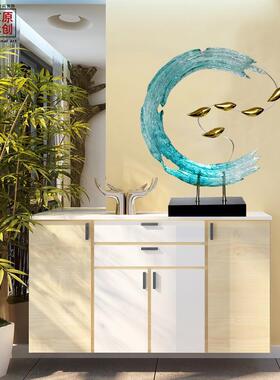 透明树脂浪花游鱼创意雕塑房地产售楼部酒店大堂玄关风生水起摆件