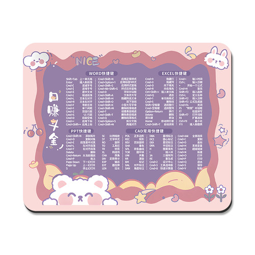 苹果鼠标垫mac笔记本电脑键盘手托垫小号快捷键办公室桌面垫定制 - 图3