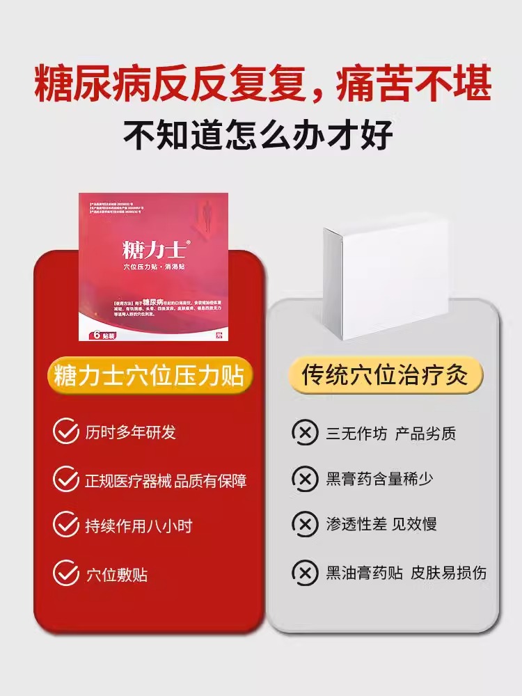 糖力士穴位压力贴消渴贴用于糖尿病引起的头晕手麻四肢乏力 XCZH-图2