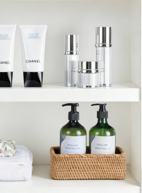 样板房间浴室收纳篮藤编篮子洗漱用品收纳筐卫生间置物篮装饰摆件