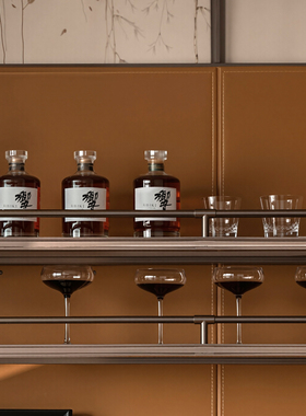 酒吧售楼部酒柜餐边柜层架洋酒日式威士忌清酒道具酒店吧台装饰酒