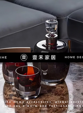 橱柜酒具柜装饰品样板间摆件软装展厅酒杯酒柜搭配售楼处现代客厅