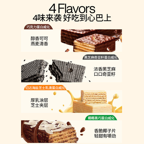 轻食兽乳清蛋白棒威化代餐饱腹解馋办公室小零食品健身能量棒饼干 - 图2