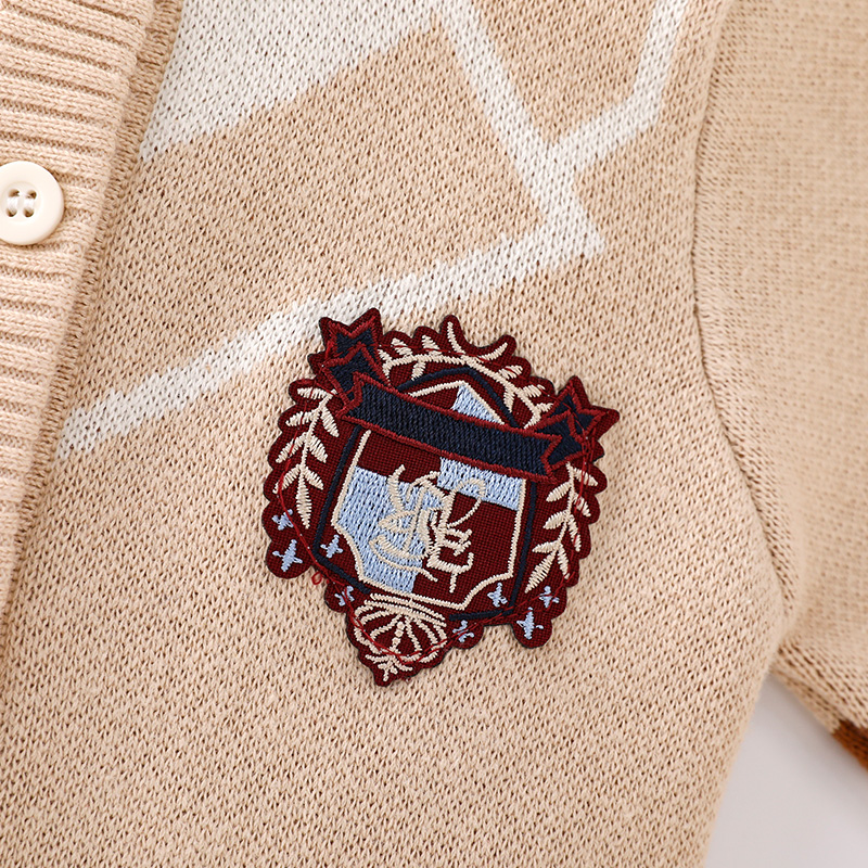 婴儿针织外套加绒加厚儿童纯棉毛衣开衫男女童针织衫上衣毛线衣 - 图2