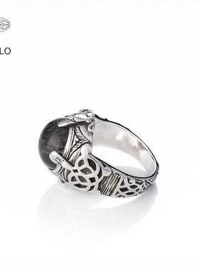 ZOCALO莫卧儿系列圆形黑发晶戒指