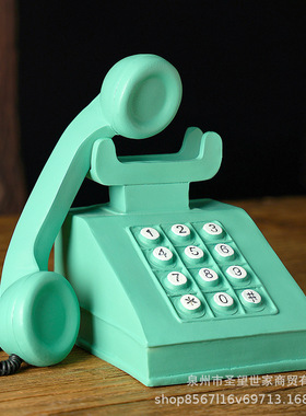 美式电话机模型创意家居复古装饰品摆件客厅咖啡厅假书电话摆饰