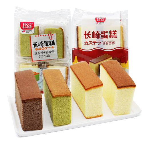 fko长崎蛋糕混合装口味芝士巧克力抹茶味早餐点心食品 - 图0