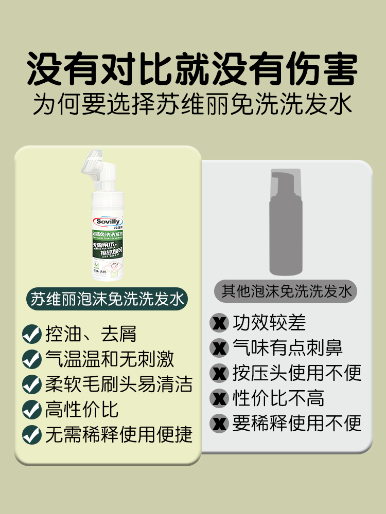 免洗洗发水卧床病人老人孕妇月子干洗头发清洁控油去屑洗发露留香-图3