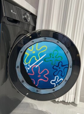 滚筒洗衣机贴纸新家滚筒洗衣机装饰品贴纸美化遮丑贴纸洗衣机装饰