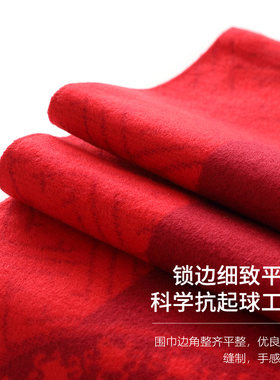 啄木鸟福字祝寿围巾男女秋冬季年会定制logo中国红大红色礼盒装