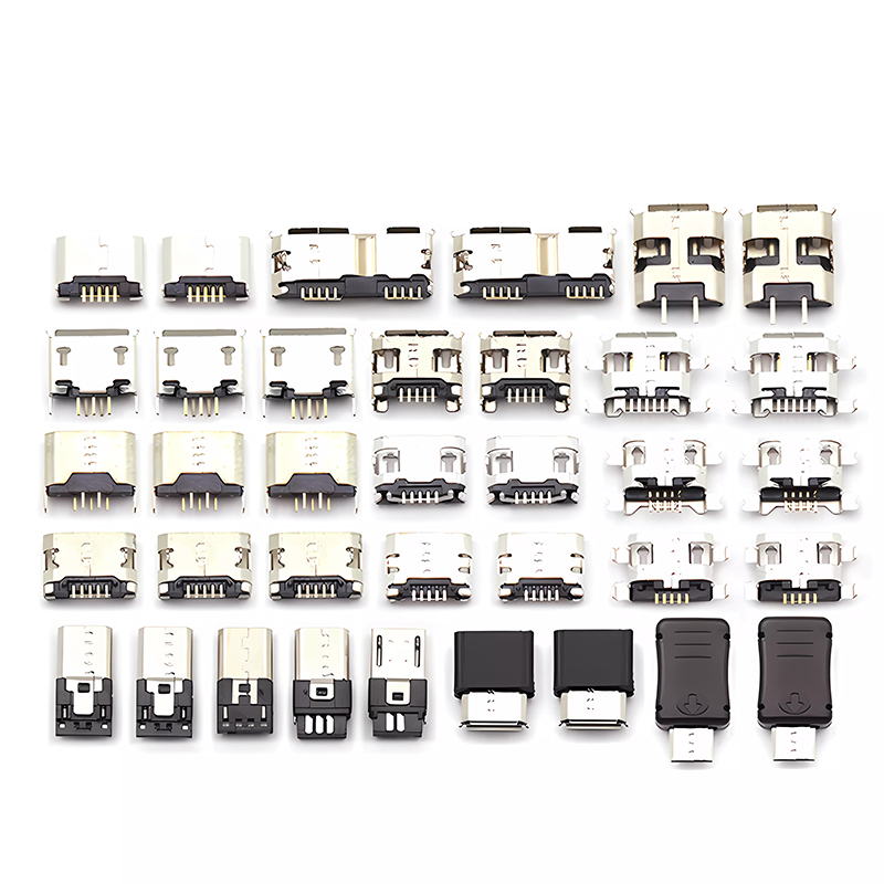 全铜MicroUSB插座Micro母座母头公头MK5P接头接口充电口配件插口 - 图0