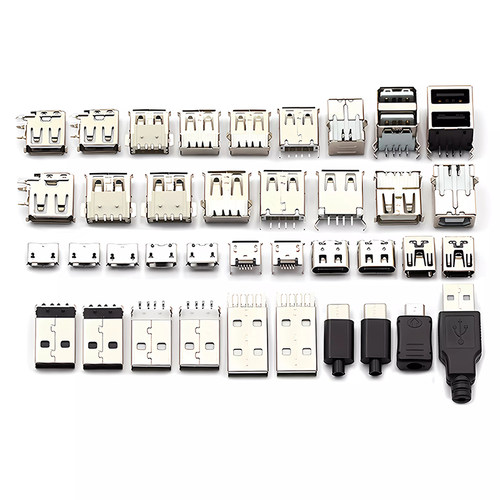 USB母头母座公头type-c接口方充电口手机MICRO接头插座安桌连接器 - 图0