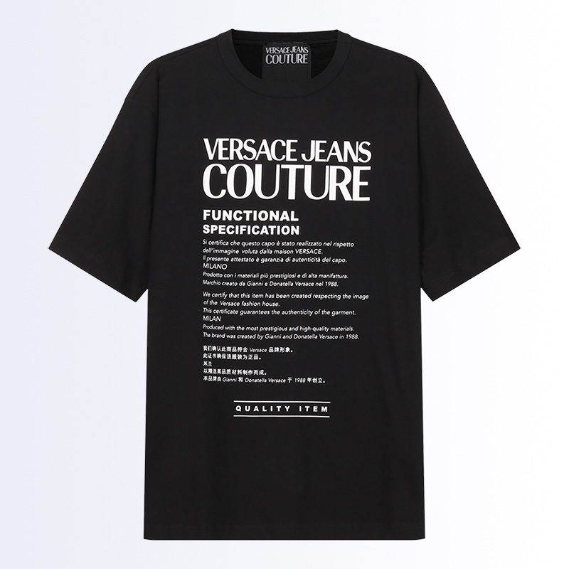 【自营】Versace Jeans Couture男士短袖T恤 72GAHT21 CJ00O针织-图1