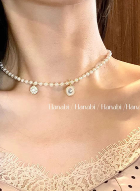 ＜花火商店＞月桂之下 - 法式优雅贝母吊坠人造珍珠项链手链