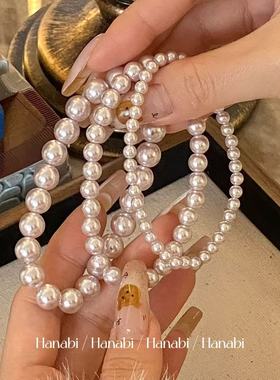 ＜花火商店＞香芋泡泡 - 清冷水光!!香芋紫氛围感人造珍珠项链