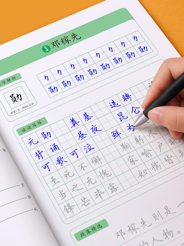 初中生专用练字帖小升初中学生初中生专用字帖练字七八九年级语文字帖每日一练人教版同步衡水体正楷硬笔书法楷书临摹钢笔字练字本