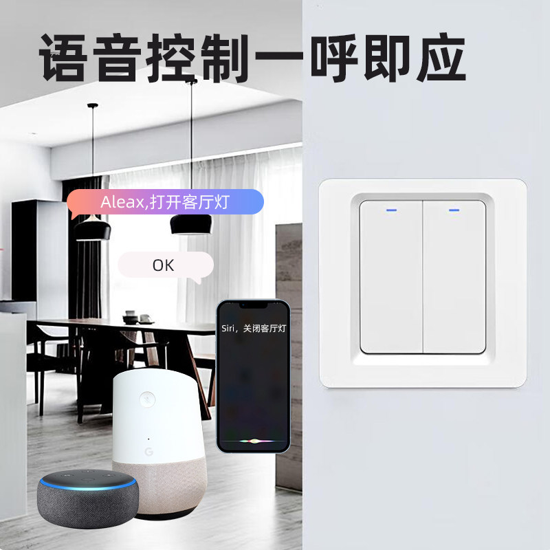 已接入苹果家庭homekit开关面板按键开关siri语音WiFi面板