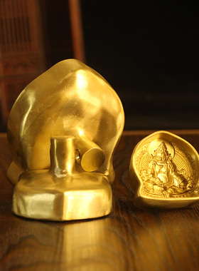 供奉宗黄财神纯黄铜擦擦像模具