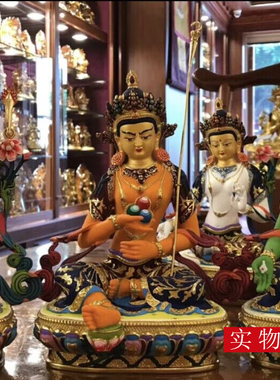 尼泊尔纯手工彩绘藏传佛像摆件