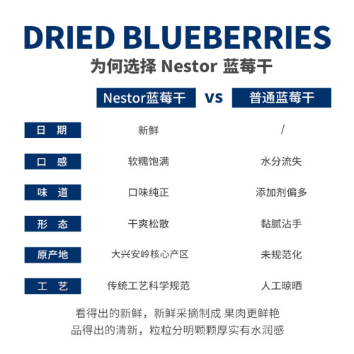 Nestor大兴安岭蓝莓干蜜饯果干烘焙食材即食休闲办公零食100g/袋 - 图1