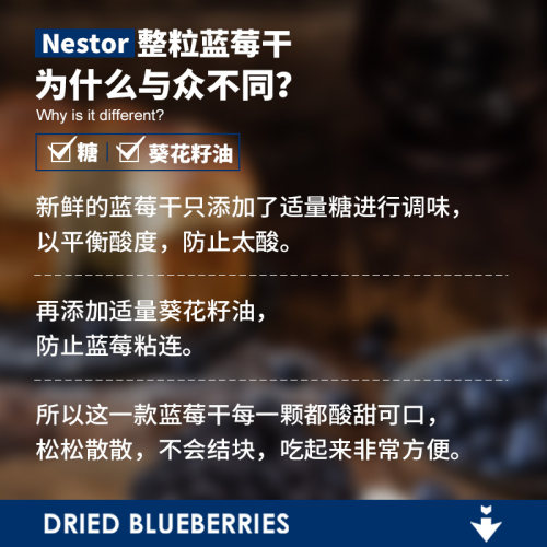 Nestor大兴安岭蓝莓干蜜饯果干烘焙食材即食休闲办公零食100g/袋 - 图2