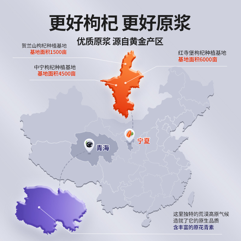 【60袋家庭装】百瑞源果小凡早红晚黑枸杞原浆送礼礼盒宁夏枸杞汁