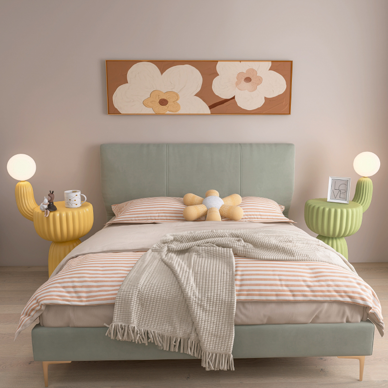 创意卧室落地灯置物架台灯奶油风客厅沙发边氛围灯床头柜一体摆件